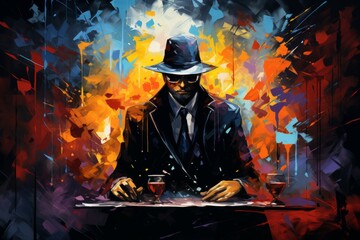 Canvas Print - A cunning and manipulative spy, gathering information and infiltrating enemy ranks. - Generative AI