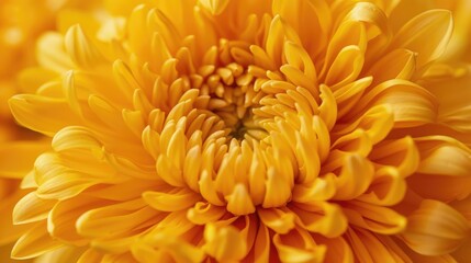 Poster - Close up view of a macro yellow chrysanthemum