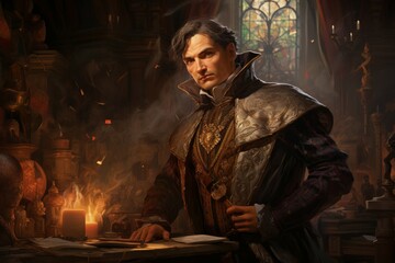 Canvas Print - A cunning and manipulative spy, gathering information and infiltrating enemy ranks. - Generative AI