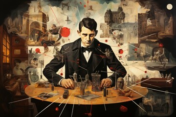 Canvas Print - A cunning and manipulative spy, gathering information and infiltrating enemy ranks. - Generative AI