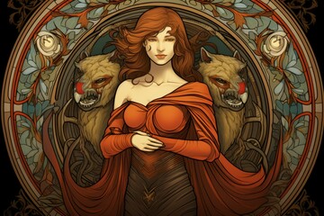 Wall Mural - a resilient and steadfast guardian, shielding allies from harm with unwavering resolve. - generative