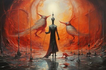 Wall Mural - a resilient and steadfast guardian, shielding allies from harm with unwavering resolve. - generative