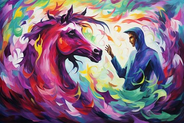 Wall Mural - A resilient and steadfast guardian, shielding allies from harm with unwavering resolve. - Generative AI
