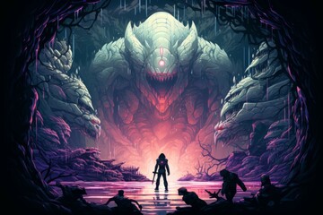 Wall Mural - a resilient and steadfast guardian, shielding allies from harm with unwavering resolve. - generative