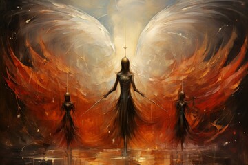 Wall Mural - a resilient and steadfast guardian, shielding allies from harm with unwavering resolve. - generative