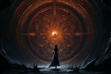 Wall Mural - a resilient and steadfast guardian, shielding allies from harm with unwavering resolve. - generative