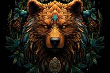 Canvas Print - A wise and ancient druid, attuned to nature and capable of transforming into beasts. - Generative AI