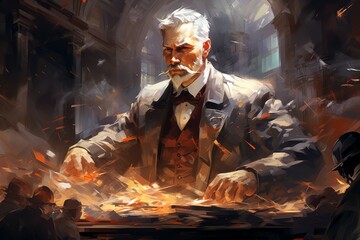 Canvas Print - a skilled and strategic tactician, orchestrating battles and leading troops to victory. - generative