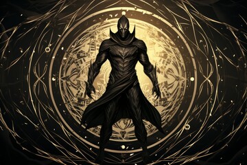 Canvas Print - A relentless and vengeful avenger, driven by a personal vendetta against evildoers. - Generative AI