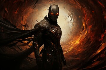 Wall Mural - A relentless and vengeful avenger, driven by a personal vendetta against evildoers. - Generative AI