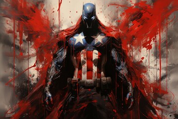Wall Mural - a relentless and vengeful avenger, driven by a personal vendetta against evildoers. - generative ai