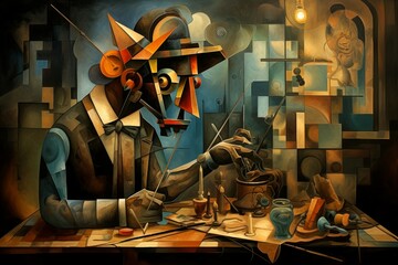 Wall Mural - A curious and inventive tinkerer, crafting ingenious gadgets and contraptions. - Generative AI