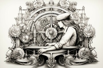 Wall Mural - A curious and inventive tinkerer, crafting ingenious gadgets and contraptions. - Generative AI