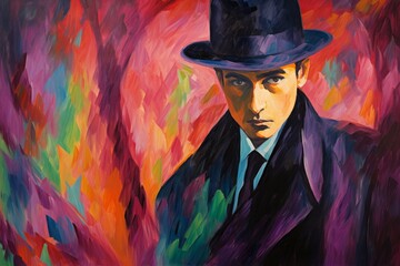 Wall Mural - A brooding and mysterious assassin, lurking in the shadows and eliminating targets with lethal precision. - Generative AI