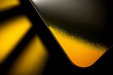Yellow stroke of paint  isolated on transparent background