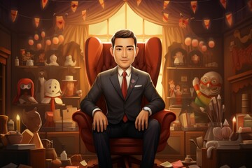 Canvas Print - A charismatic and influential diplomat, skilled in negotiation and resolving conflicts. - Generative AI