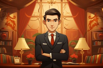 Canvas Print - A charismatic and influential diplomat, skilled in negotiation and resolving conflicts. - Generative AI