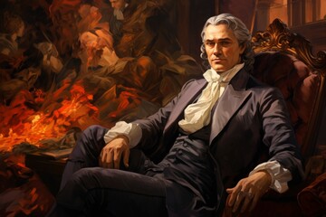 Canvas Print - A charismatic and influential diplomat, skilled in negotiation and resolving conflicts. - Generative AI