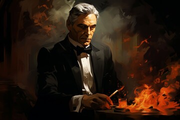 Canvas Print - A charismatic and influential diplomat, skilled in negotiation and resolving conflicts. - Generative AI
