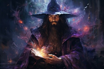 Wall Mural - a skilled and versatile spellcaster, adept at manipulating the forces of magic to achieve desired ou