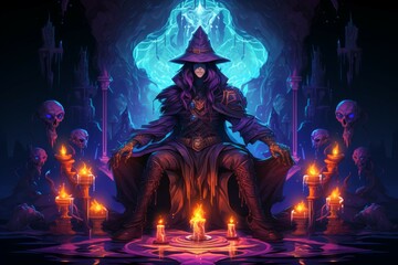 Wall Mural - a skilled and versatile spellcaster, adept at manipulating the forces of magic to achieve desired ou