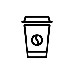 Coffee cup line icon with simple and modern design 