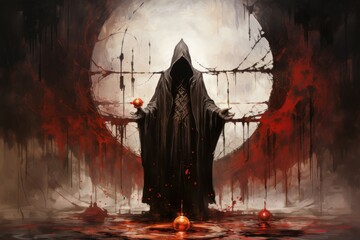 Wall Mural - a skilled and versatile spellcaster, adept at manipulating the forces of magic to achieve desired ou