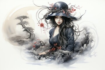 Wall Mural - A skilled and versatile spellcaster, adept at manipulating the forces of magic to achieve desired outcomes. - Generative AI