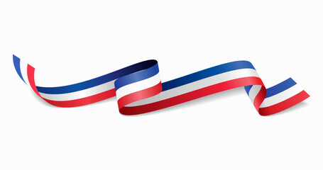 Poster - French flag wavy abstract background. Vector illustration.