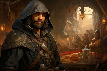 Wall Mural - A relentless and skilled bounty hunter, tracking down and capturing fugitives with ruthless efficiency. - Generative AI