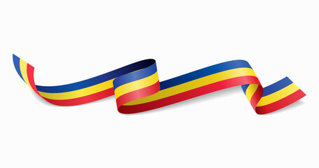 Poster - Romanian flag wavy abstract background. Vector illustration.