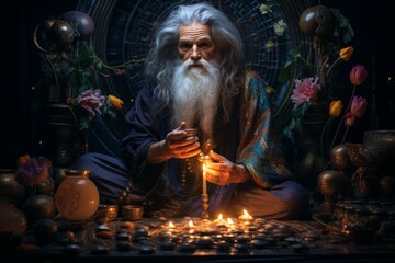 Wall Mural - a wise and revered oracle, gifted with prophetic visions and cosmic insight. - generative ai