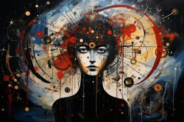 Wall Mural - a wise and revered oracle, gifted with prophetic visions and cosmic insight. - generative ai