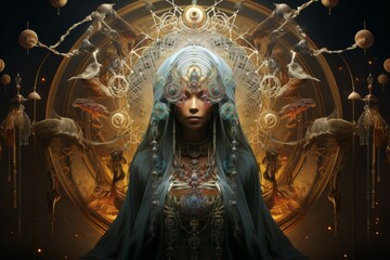 Wall Mural - A wise and revered oracle, gifted with prophetic visions and cosmic insight. - Generative AI