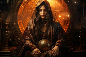 Wall Mural - a wise and revered oracle, gifted with prophetic visions and cosmic insight. - generative ai