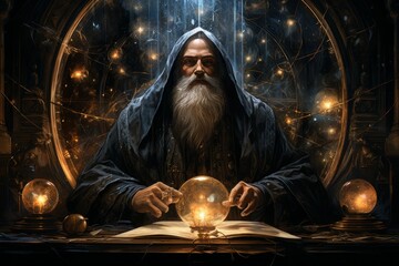 Wall Mural - A wise and revered oracle, gifted with prophetic visions and cosmic insight. - Generative AI