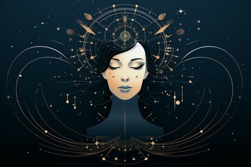 Wall Mural - a wise and revered oracle, gifted with prophetic visions and cosmic insight. - generative ai