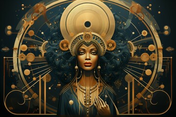Wall Mural - A wise and revered oracle, gifted with prophetic visions and cosmic insight. - Generative AI