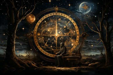 Wall Mural - a wise and revered oracle, gifted with prophetic visions and cosmic insight. - generative ai