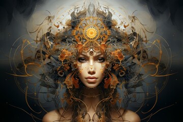 Wall Mural - a wise and revered oracle, gifted with prophetic visions and cosmic insight. - generative ai