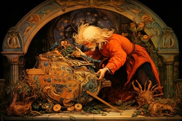 Wall Mural - A calculating and cunning strategist, outmaneuvering opponents with tactical brilliance. - Generative AI