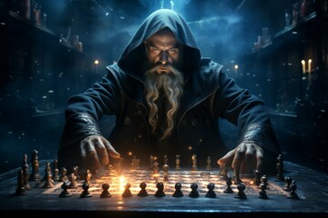Wall Mural - A calculating and cunning strategist, outmaneuvering opponents with tactical brilliance. - Generative AI