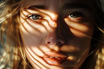 Fototapete - This image features an abstract, warm-toned background with blurred light patterns, suitable for a variety of uses