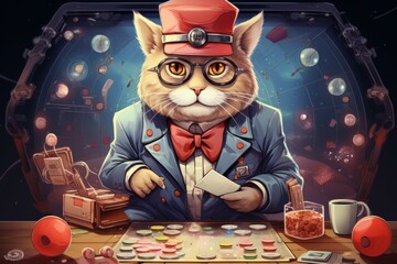 Wall Mural - A calculating and cunning strategist, outmaneuvering opponents with tactical brilliance. - Generative AI
