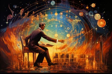 Wall Mural - A calculating and cunning strategist, outmaneuvering opponents with tactical brilliance. - Generative AI