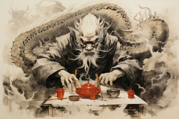Wall Mural - A calculating and cunning strategist, outmaneuvering opponents with tactical brilliance. - Generative AI