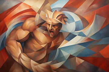 Wall Mural - A fearless and mighty berserker, unleashing devastating attacks with unbridled fury. - Generative AI