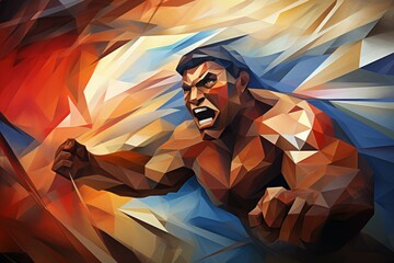 Wall Mural - A fearless and mighty berserker, unleashing devastating attacks with unbridled fury. - Generative AI