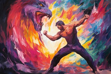 Wall Mural - A fearless and mighty berserker, unleashing devastating attacks with unbridled fury. - Generative AI