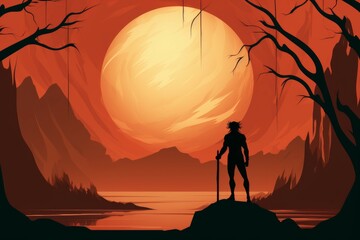 Wall Mural - A fearless and mighty berserker, unleashing devastating attacks with unbridled fury. - Generative AI